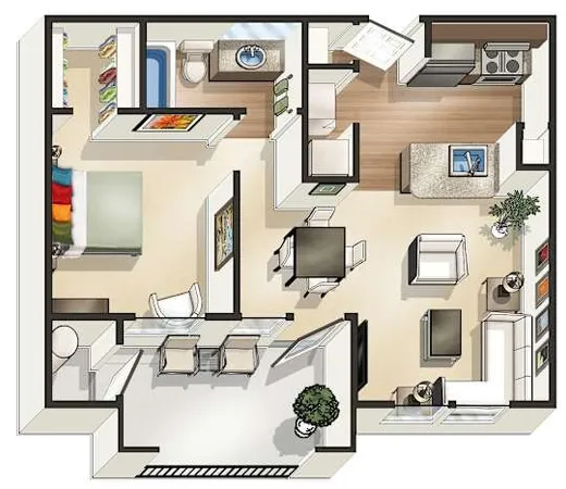 a view of living room with furniture and flat screen tv