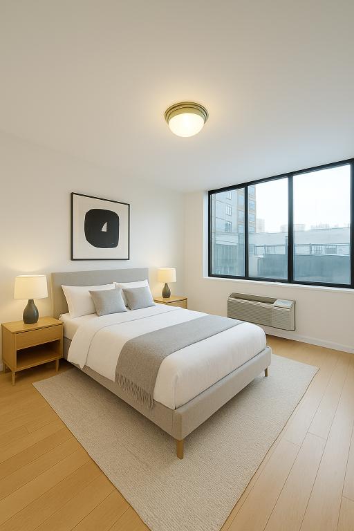 507 East 80th Street, Unit PH8R Manhattan, NY 10075 - Photo 10 of 22 a bedroom with a large bed and a large window