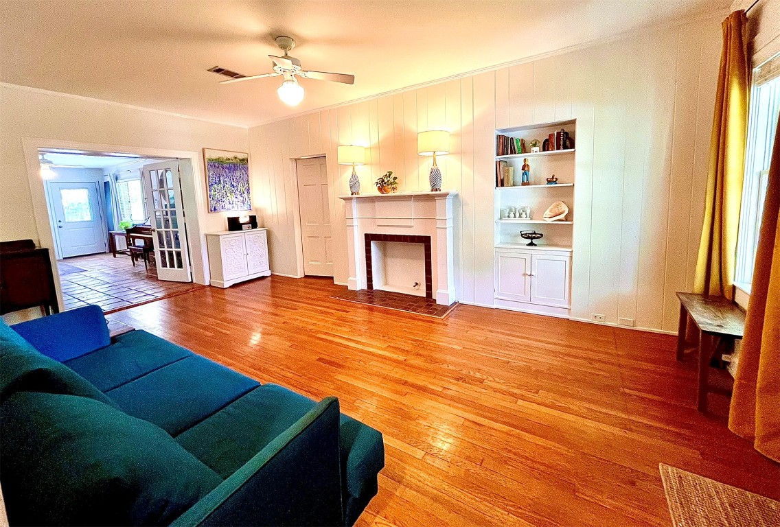 4501 Sinclair Avenue Austin, TX 78756 - Photo 5 of 21 a living room with furniture and a fireplace