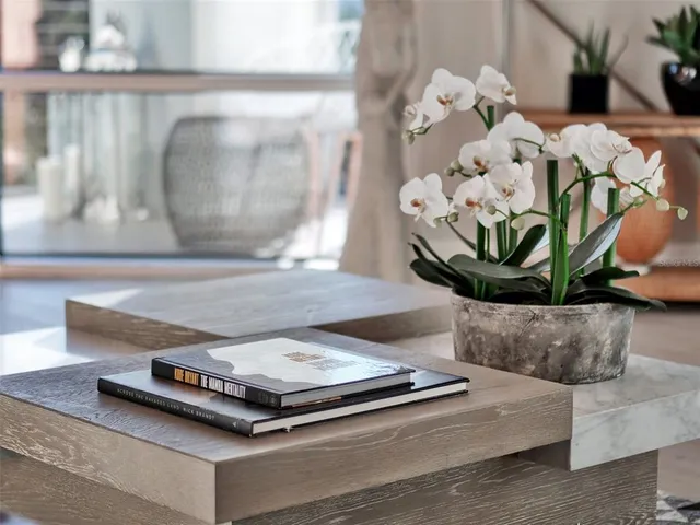 a view of a patio with swimming pool