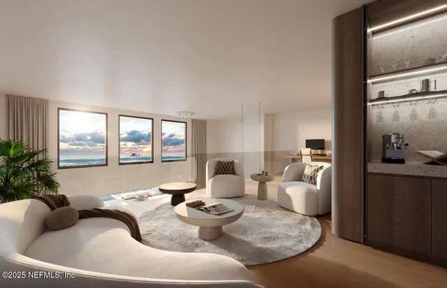 a living room with furniture and window