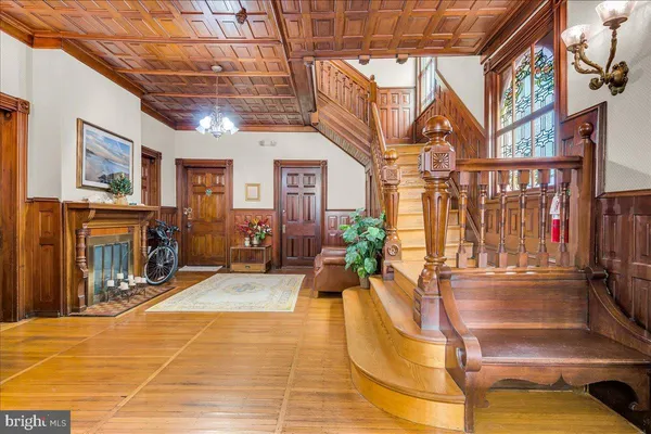 a view of a building with sitting area