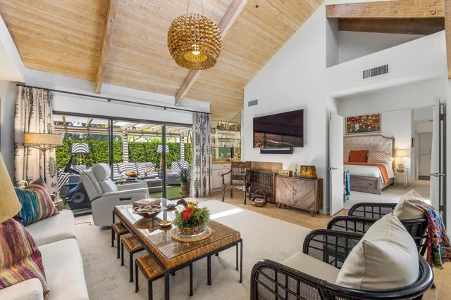 a view of a dining room and livingroom view