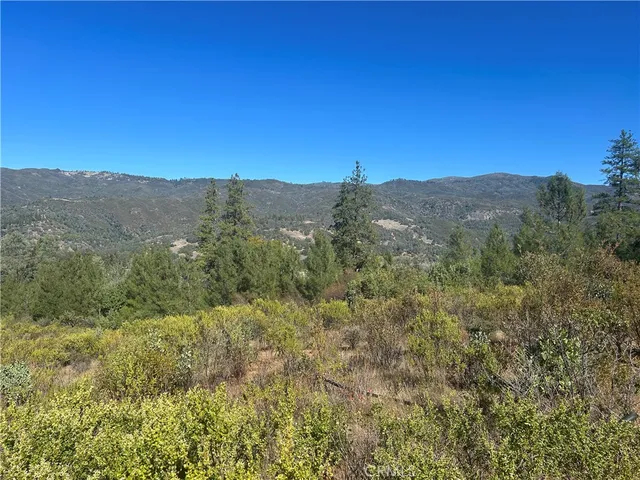 a view of a mountain range with lush green forest