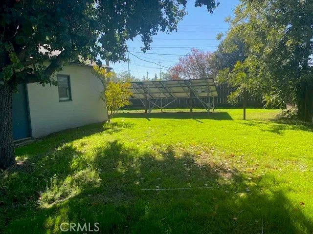 a view of an outdoor space and swimming pool