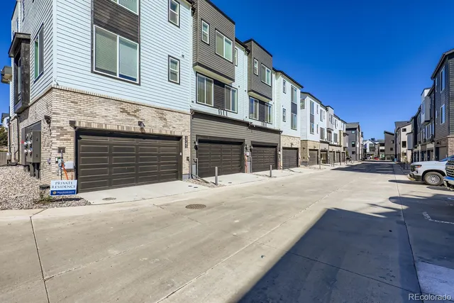 a front view of a building with street
