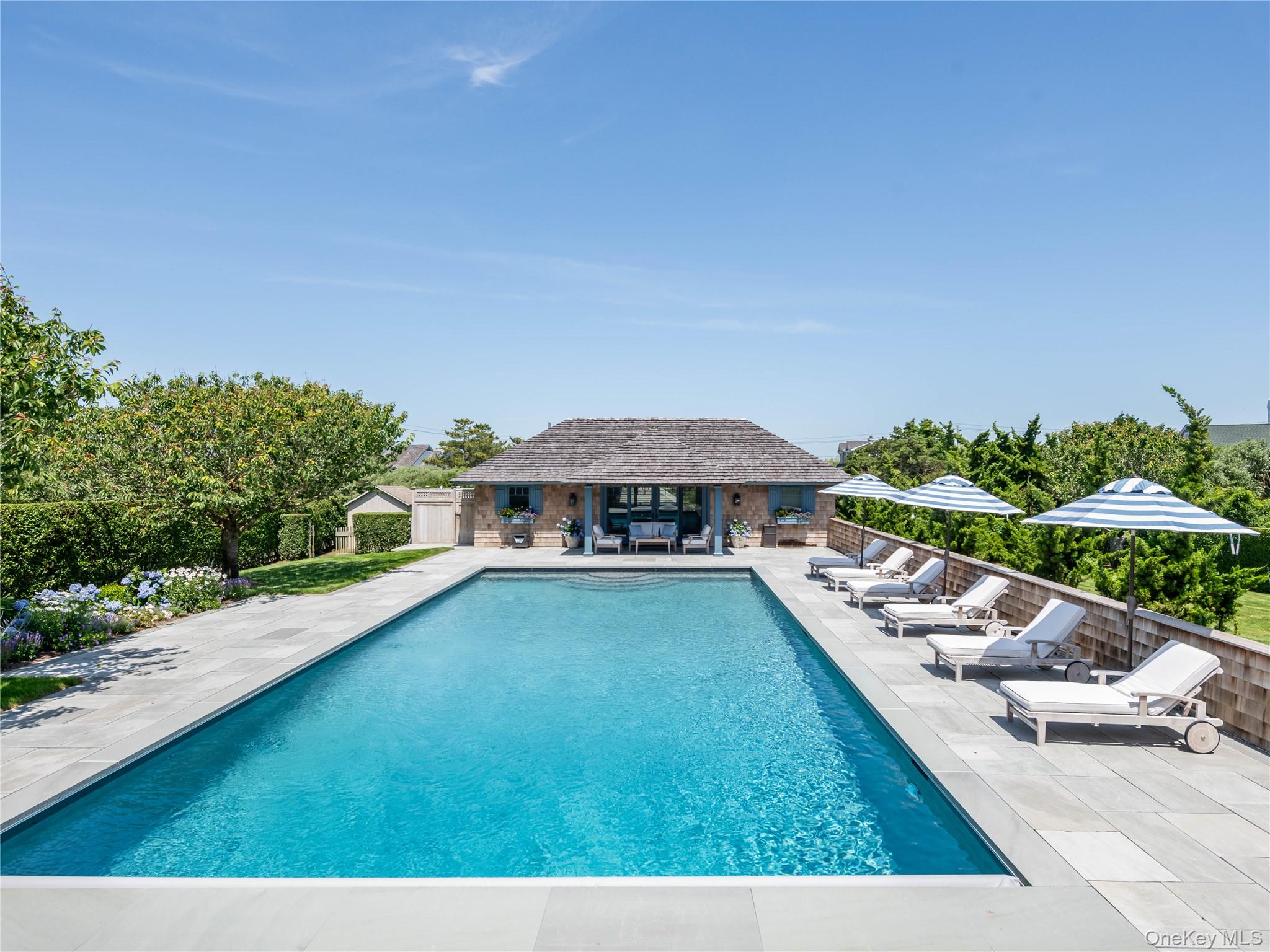 40 Dune Road Quogue, NY 11959 - Photo 22 of 38 Outdoor Gunite Pool with Rolling Solar Cover