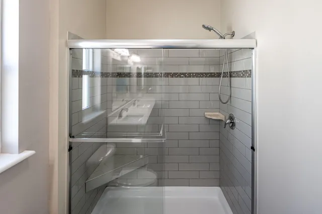 a bathroom with a shower