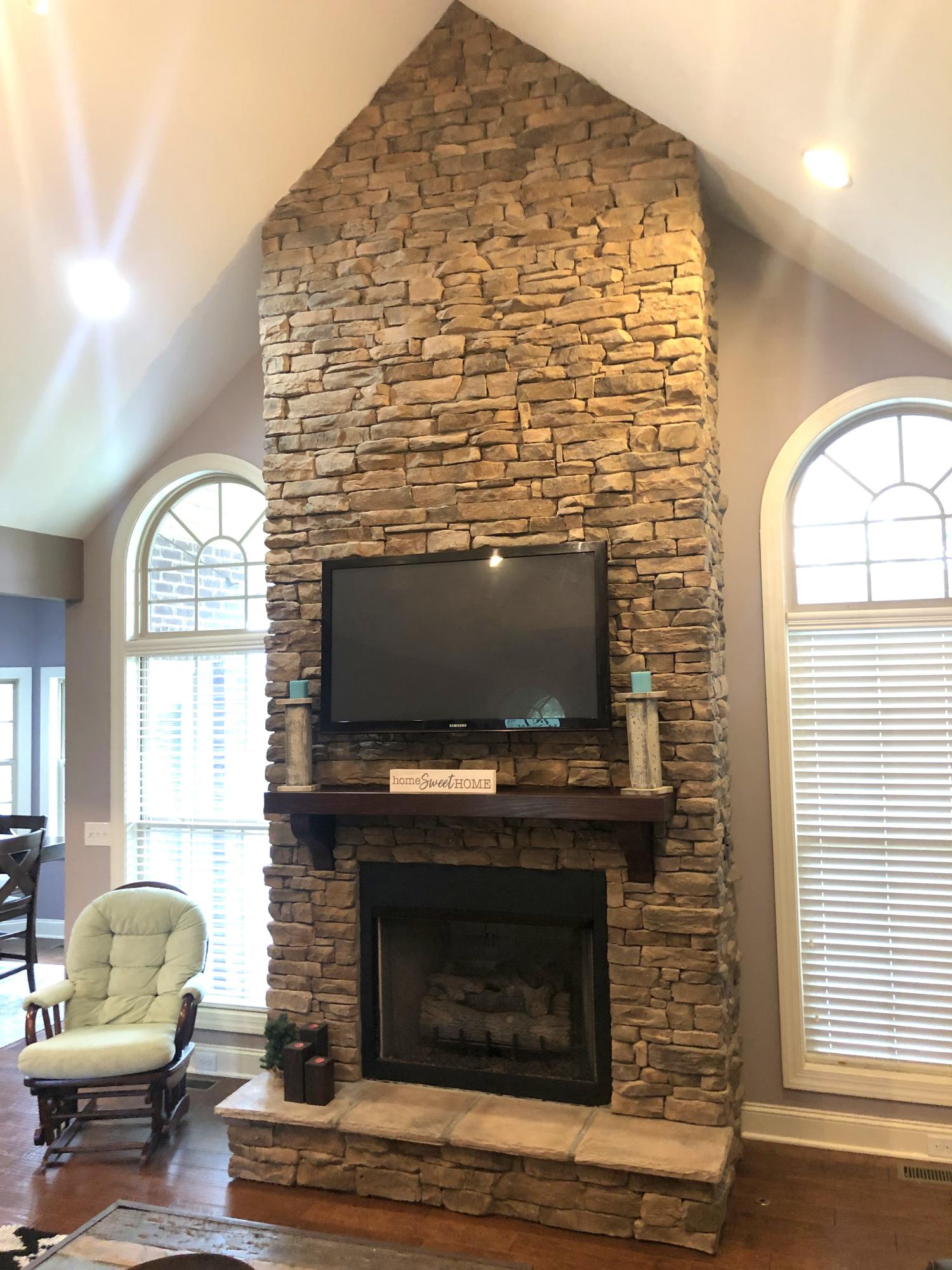192 River Road Jacksboro, TN 37757 - Photo 10 of 39 Stacked stone fireplace