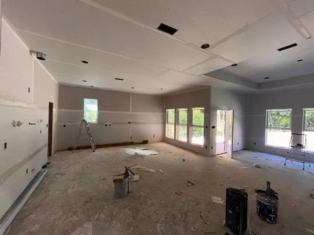 an empty room with a window