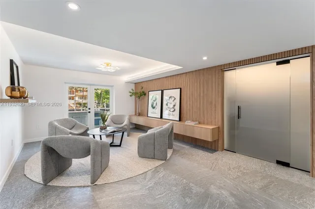 a living room with furniture