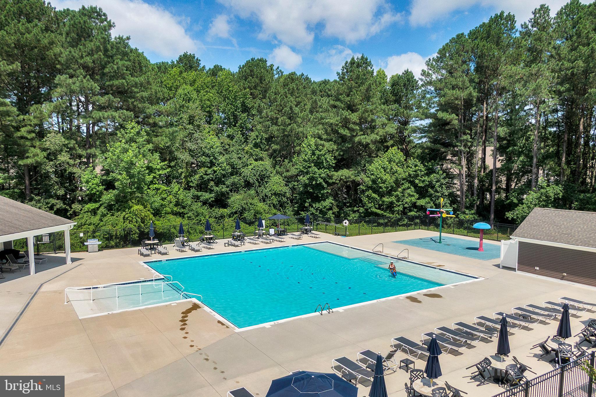 18131 Emerson Way Georgetown, DE 19947 - Photo 50 of 53 a view of a swimming pool with lawn chairs under an umbrella