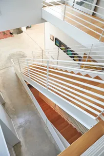 a view of a balcony and floor