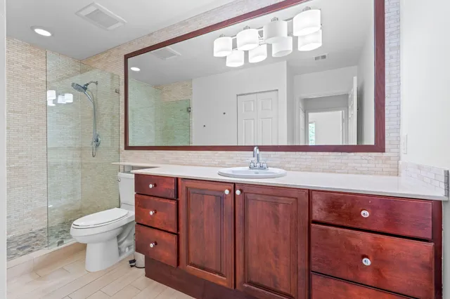 a bathroom with a shower