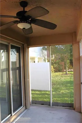 a view of a room with racks on the wall