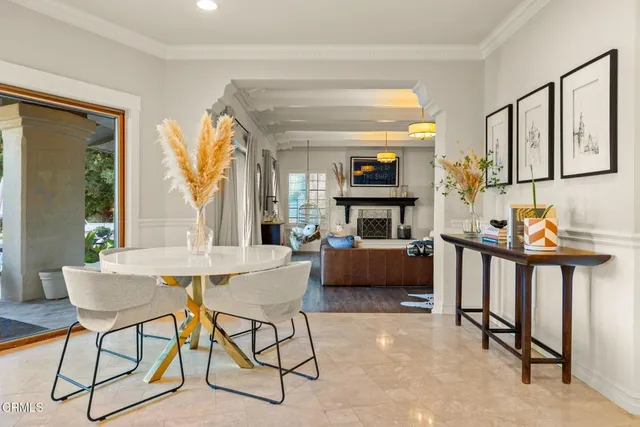 a view of a swimming pool with a yard