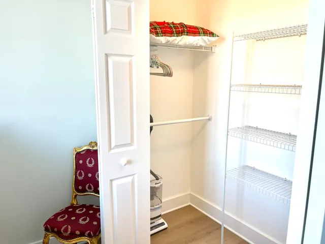 a shelf with a book shelf