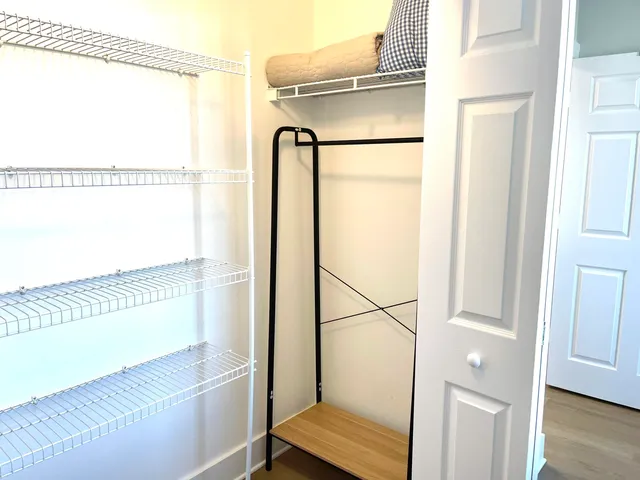 a view of a glass door