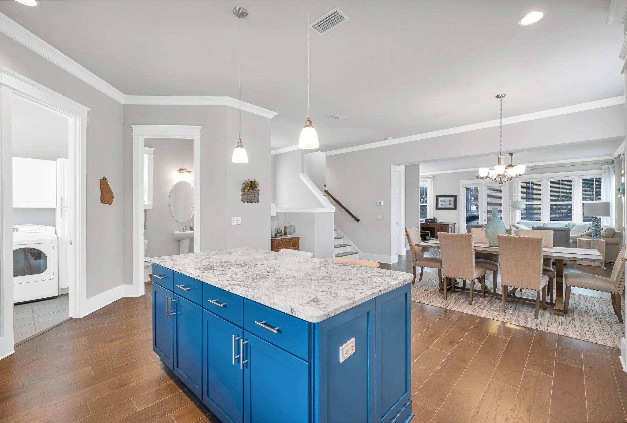 91 Grande Pointe Circle Inlet Beach, FL 32461 - Photo 25 of 49 a view of kitchen island with granite countertop living room