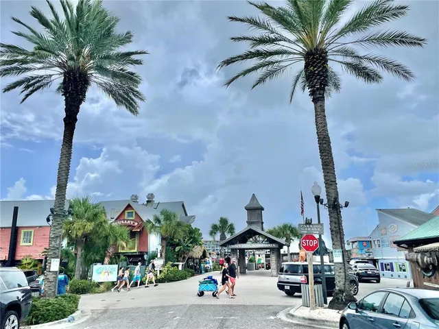 a view of a building with street light