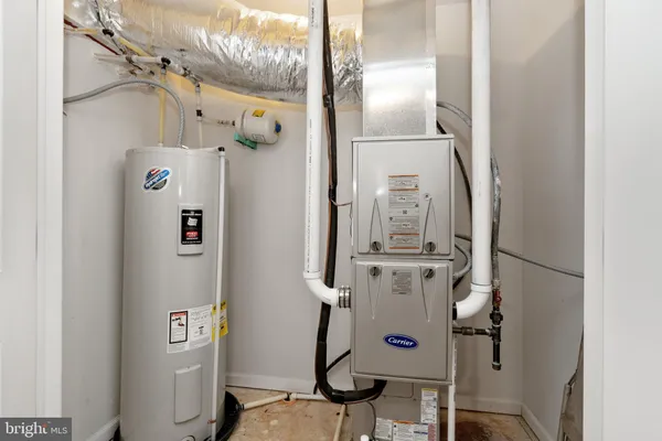 a view of an empty room with stairs