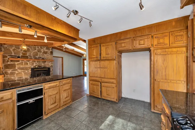 a view of a room that has a window in it