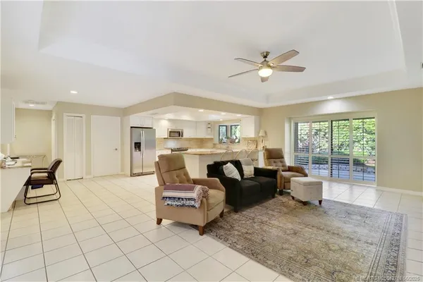 a living room with furniture