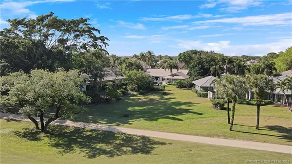 a view of a lake with houses