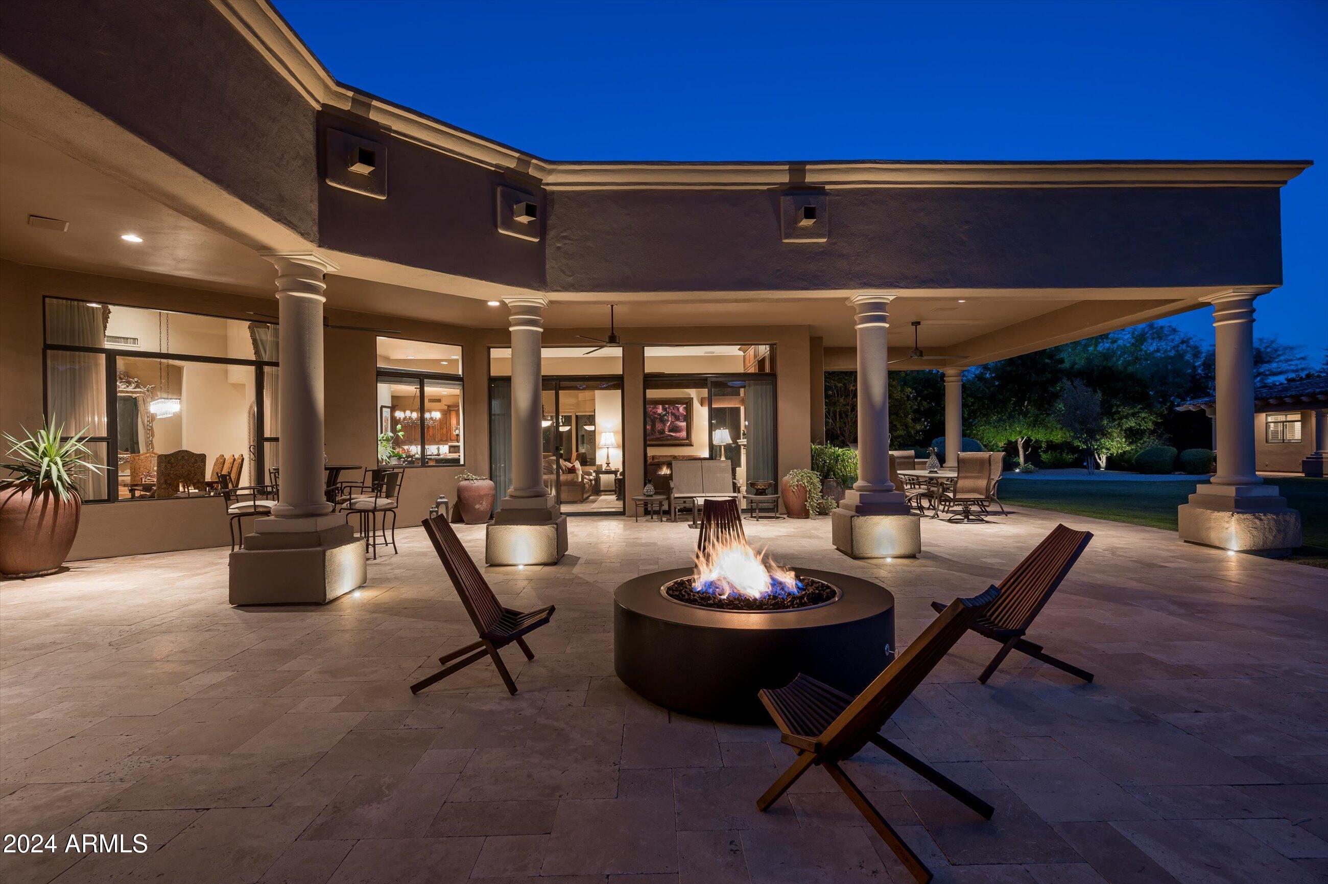 6565 East Stallion Road Paradise Valley, AZ 85253 - Photo 51 of 67 Up Lighting and Firepit