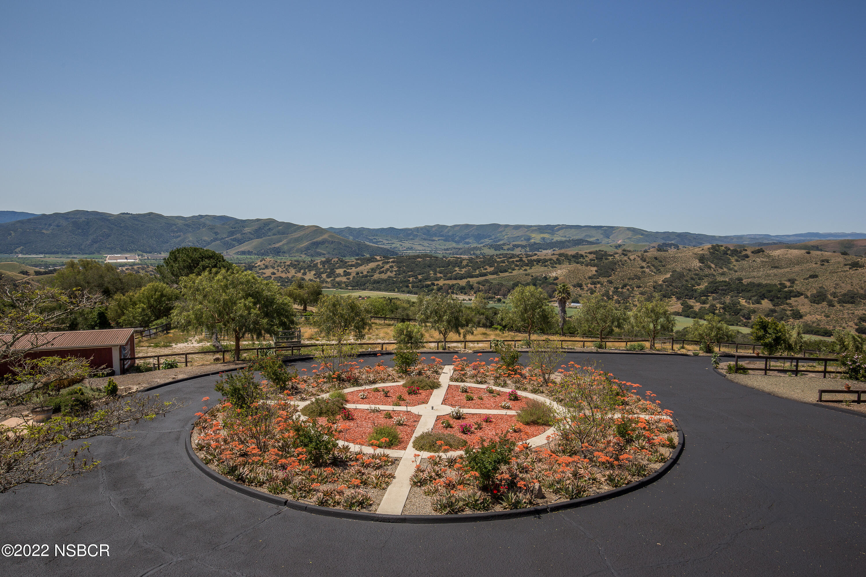 a view of a swimming pool with a mountain