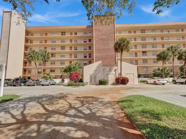 front view of a building with a street