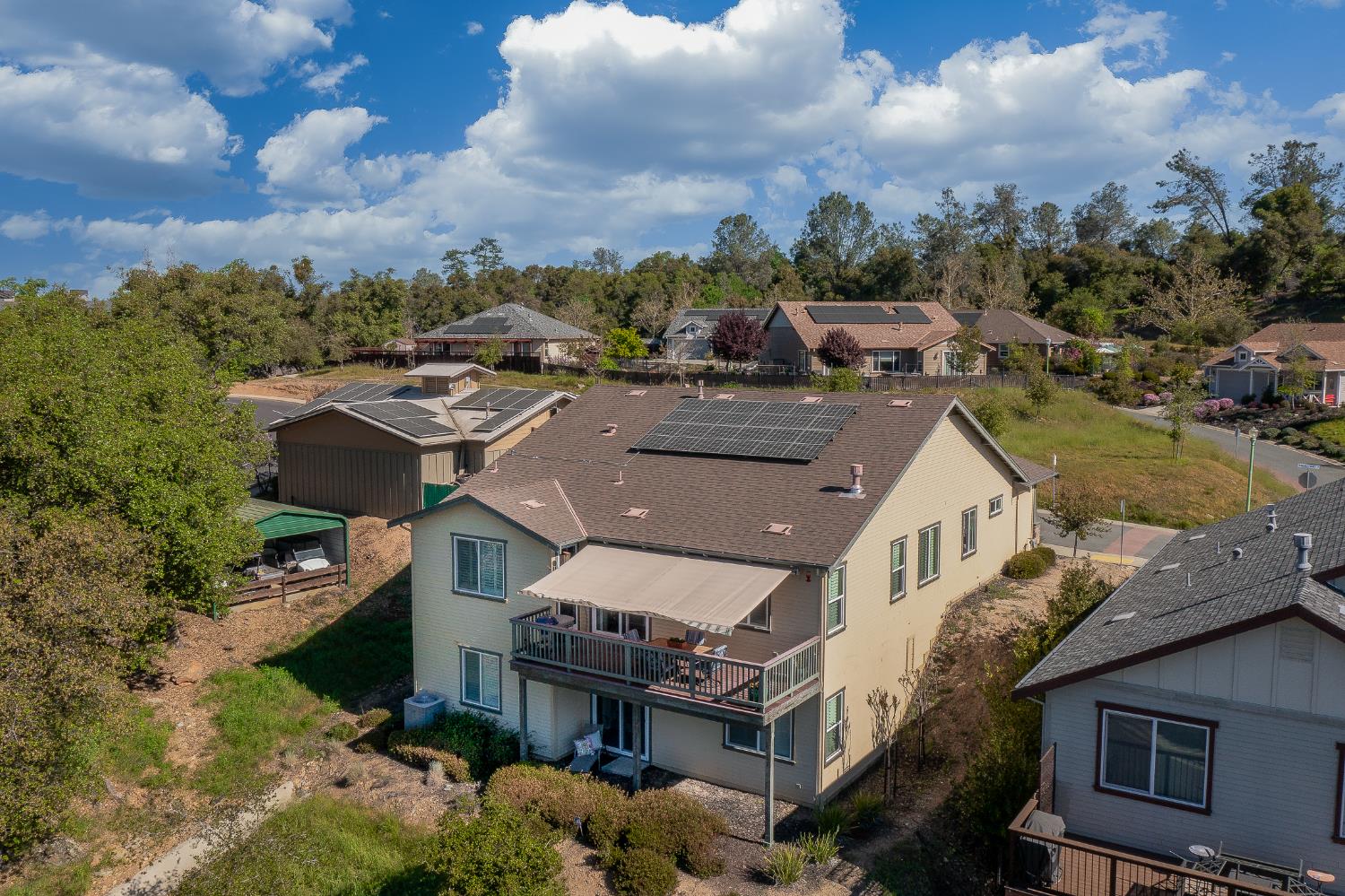 401 McCauley Ranch Road Angels Camp, CA 95222 - Photo 6 of 57 a aerial view of a house with a yard and balcony