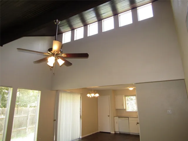 a view of a livingroom with a window