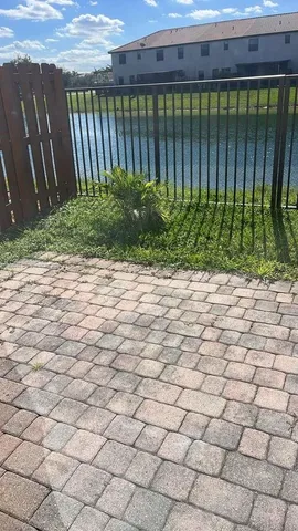 a view of a backyard with plants