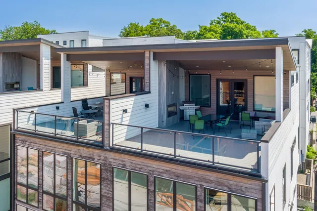 a view of a building from a window