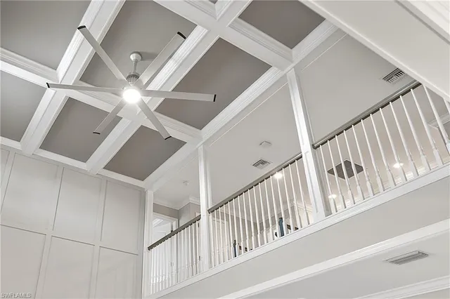 a view of an entryway with a fan