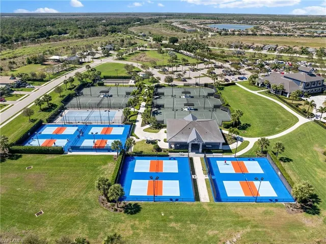 an aerial view of a house with outdoor space