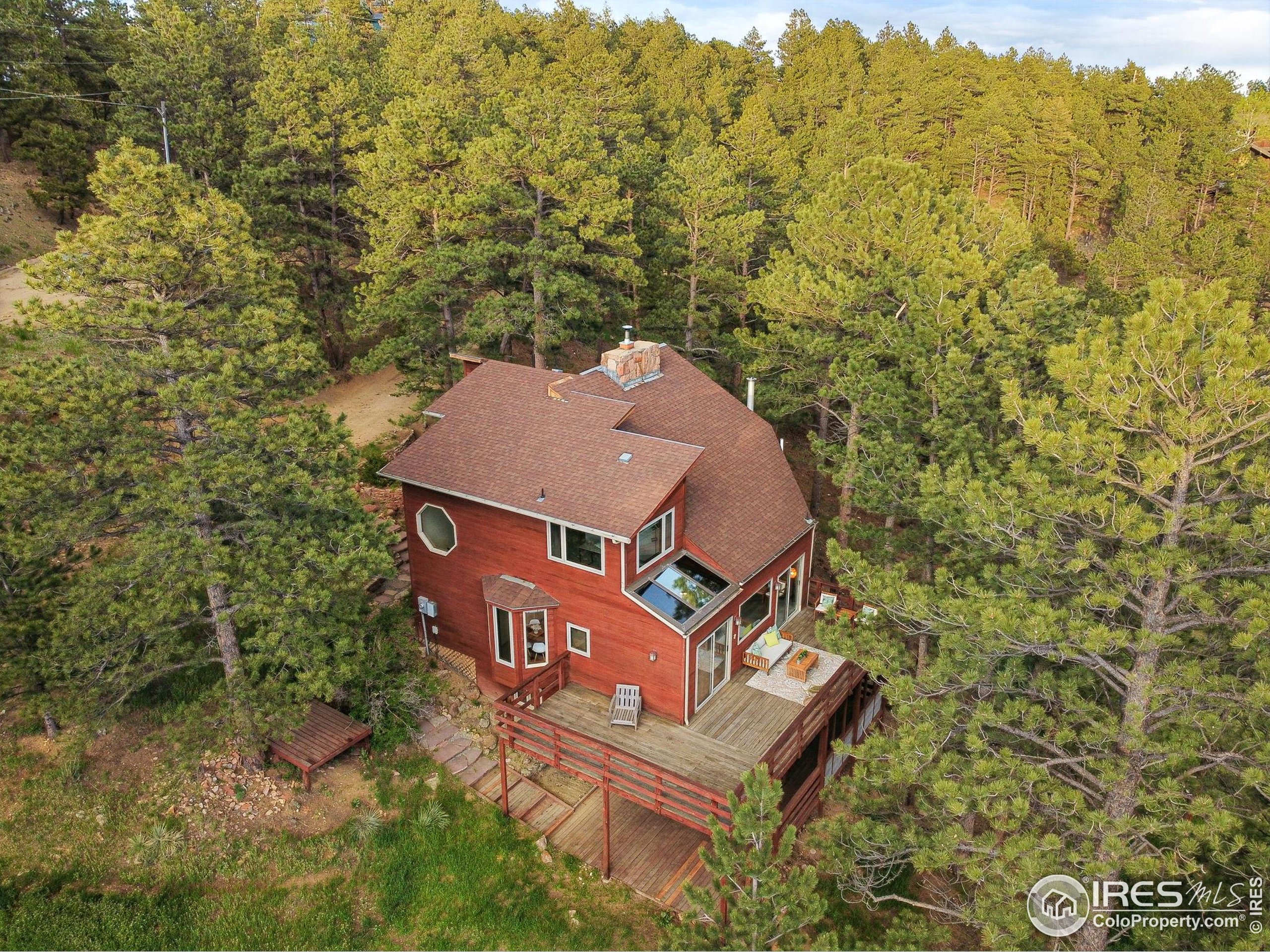 1101 Peakview Circle Boulder, CO 80302 - Photo 35 of 37 an aerial view of a house with a yard