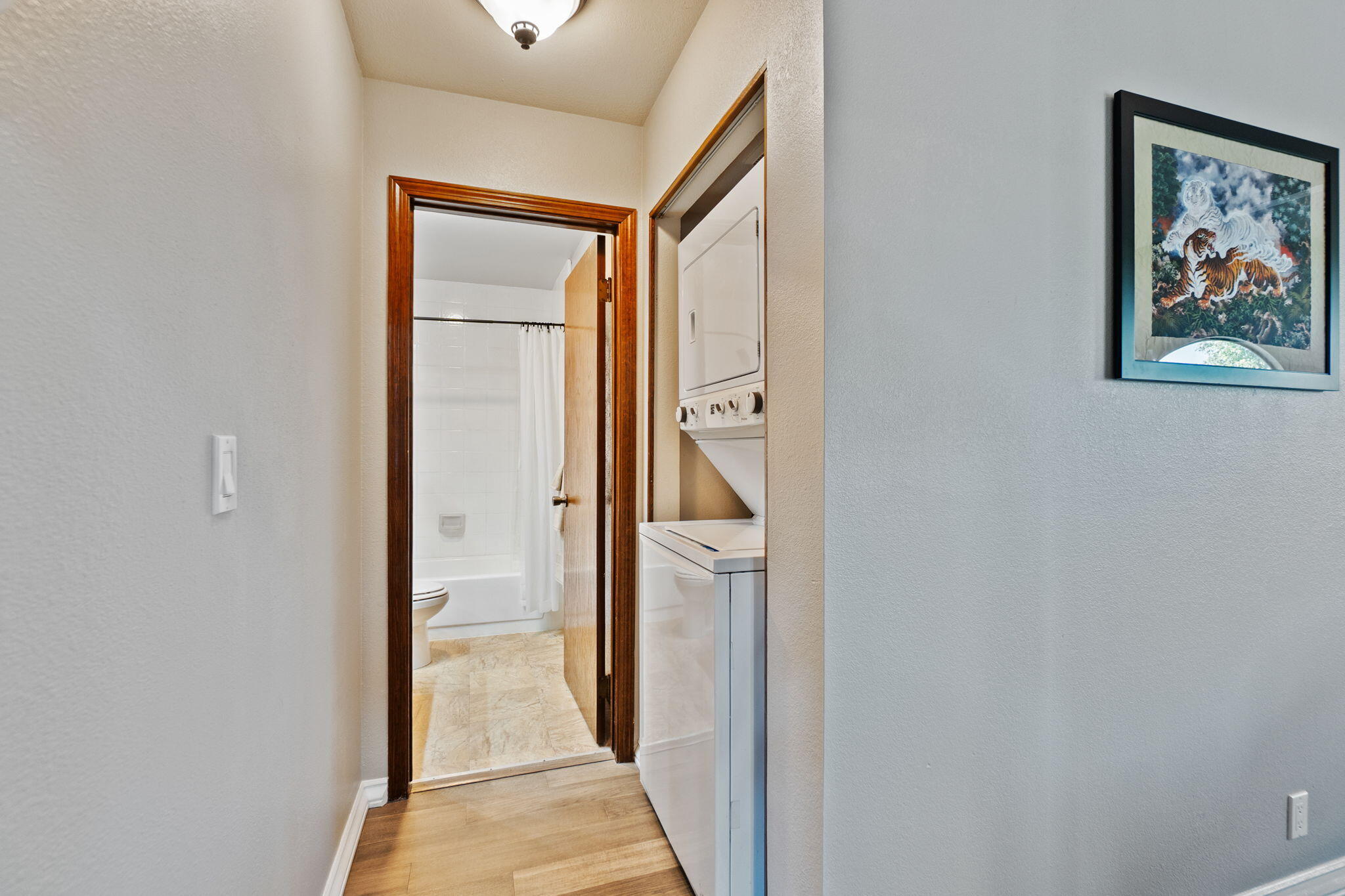 426 Ridgecrest Trail, Unit 223 Redding, CA 96003 - Photo 32 of 59 a view of a hallway with wooden floor and closet