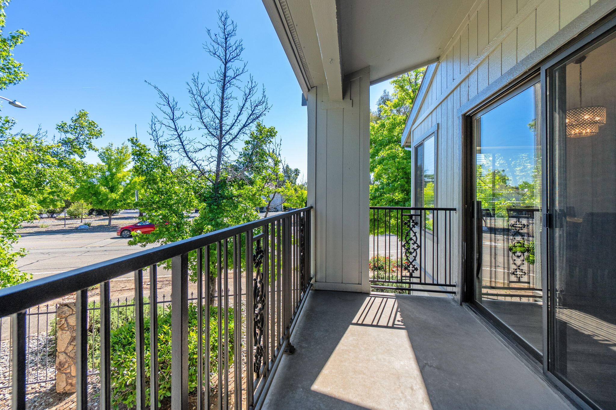 426 Ridgecrest Trail, Unit 223 Redding, CA 96003 - Photo 35 of 59 a view of a balcony with wooden floor