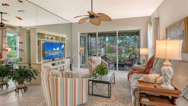 a view of a garden with an trees