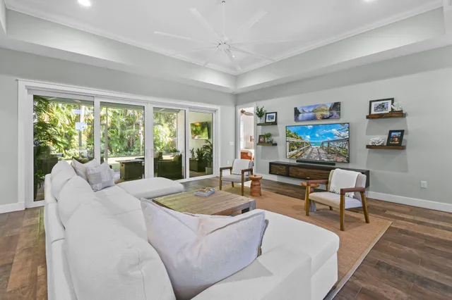a living room with furniture and a couch