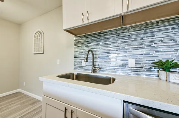 a close view of sink and tap