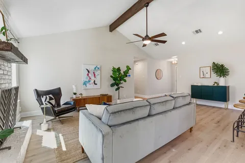 a living room with furniture