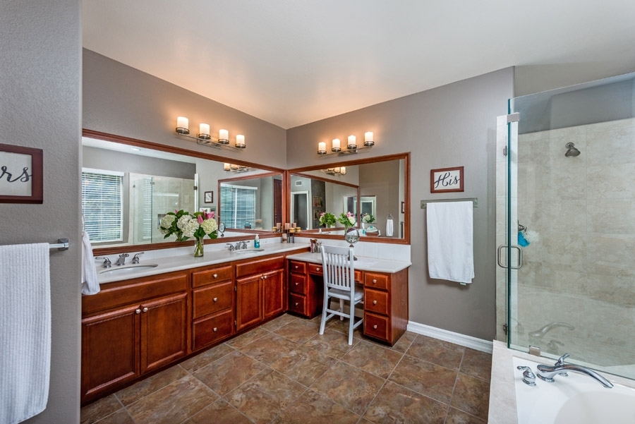 2337 Longfellow Road Carlsbad, CA 92008 - Photo 14 of 25 Lots of room to share. New glass enclosure and tile surround in shower.