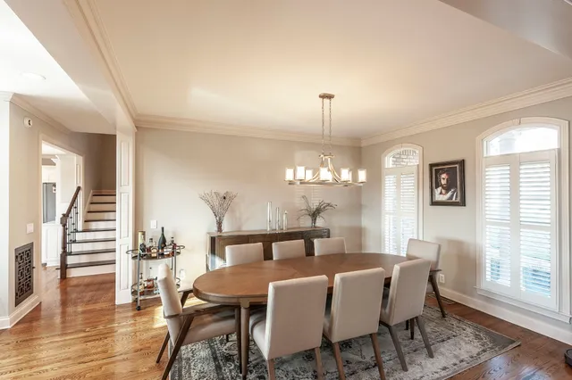 a view of a room with a large window