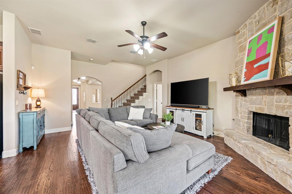 5209 Edgebrook Way Fort Worth, TX 76244 - Photo 11 of 33 a living room with furniture and a flat screen tv