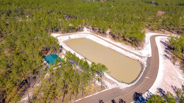 a view of a swimming pool with a garden