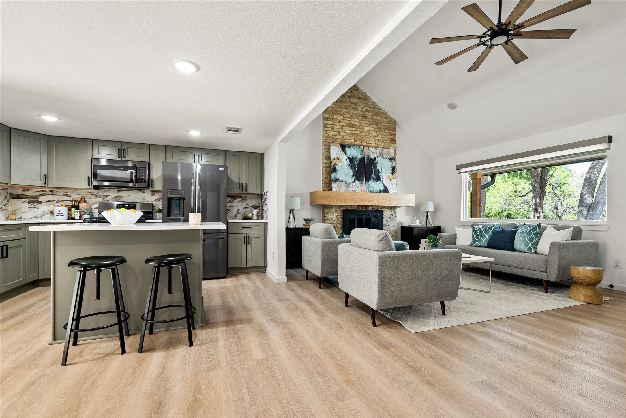 507 West Dittmar Road Austin, TX 78745 - Photo 15 of 40 a living room with furniture and a large window