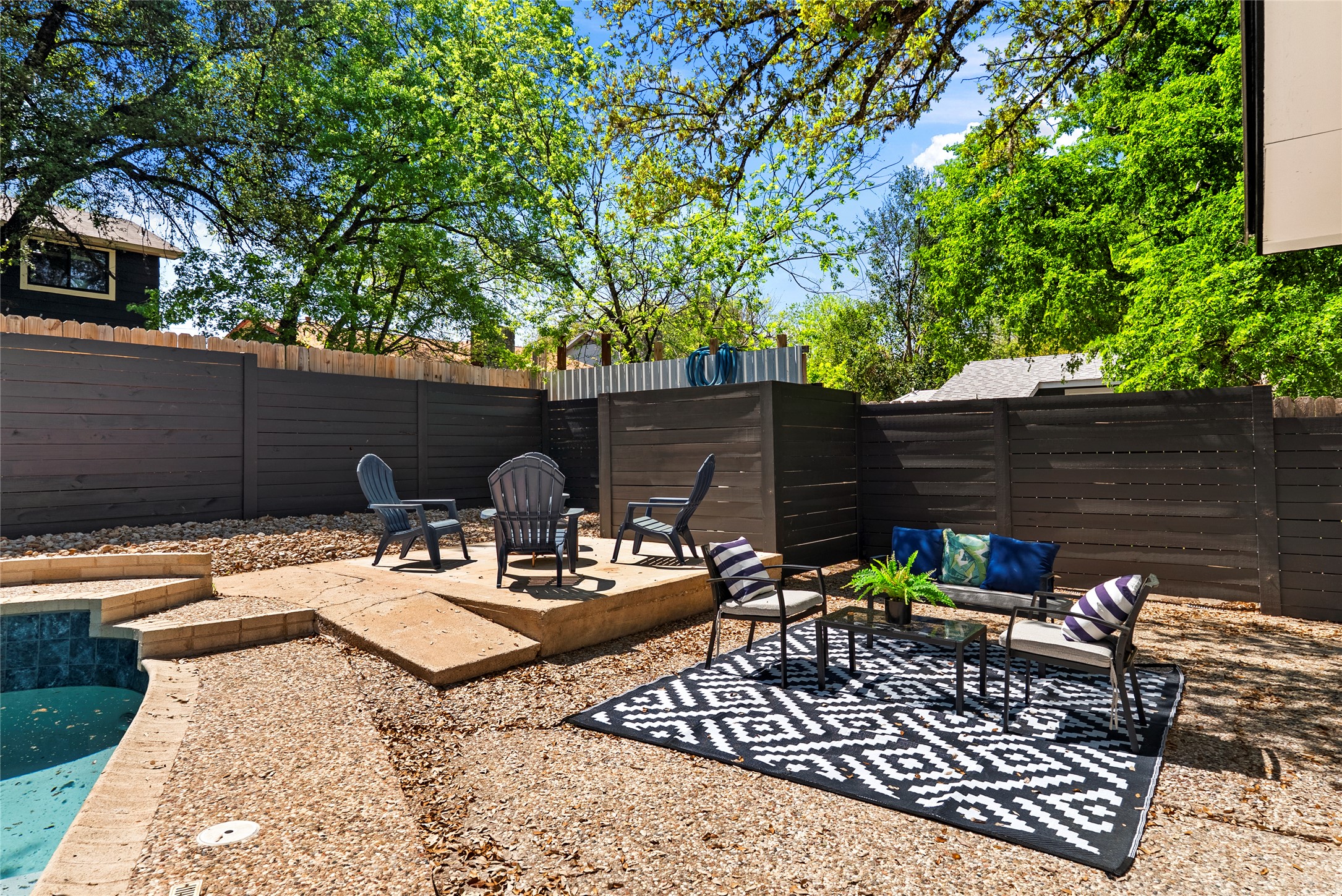 507 West Dittmar Road Austin, TX 78745 - Photo 28 of 40 a view of a patio with couches table and chairs and potted plants